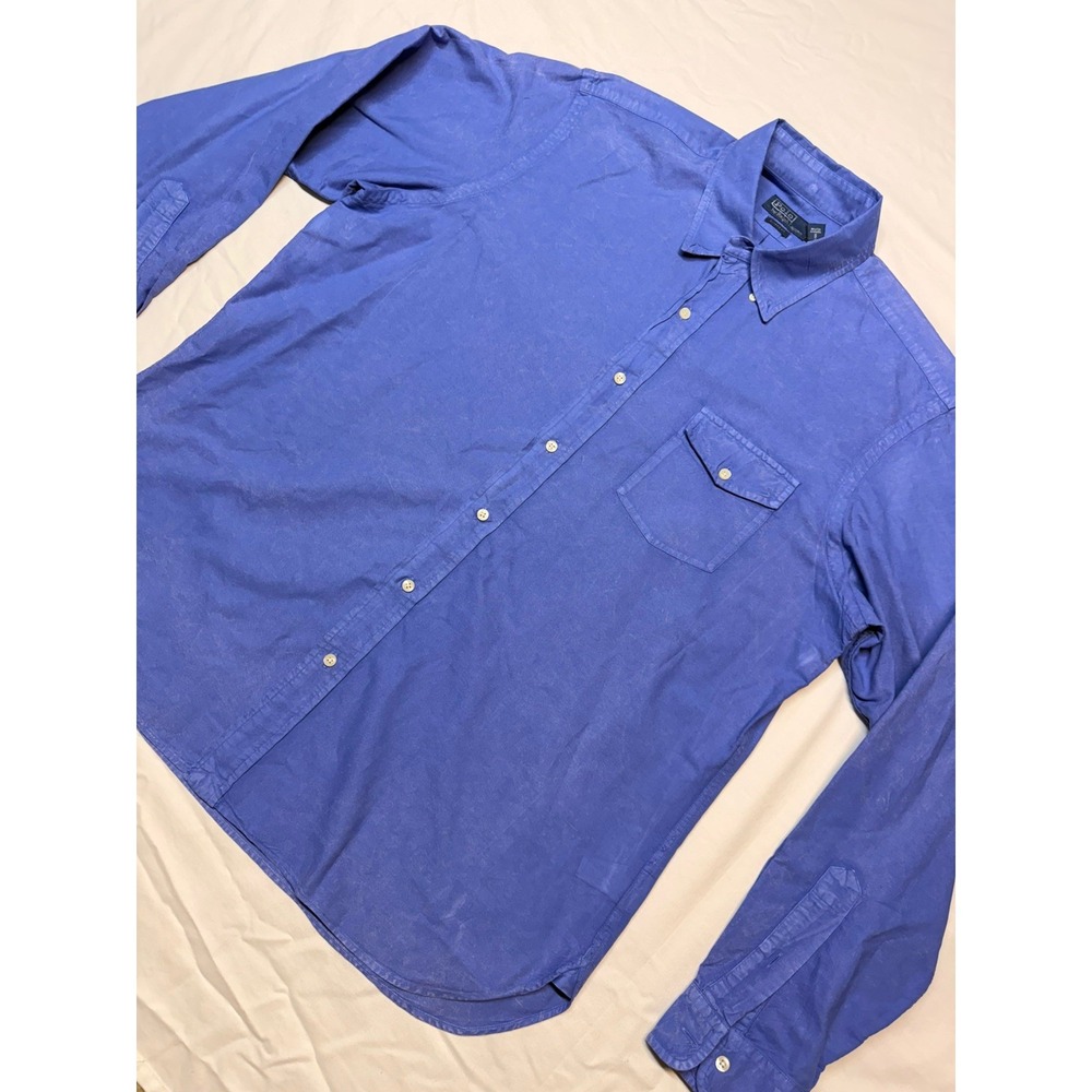 Men's Blue Long Sleeve Ralf Lauren Button Down Shirt XL